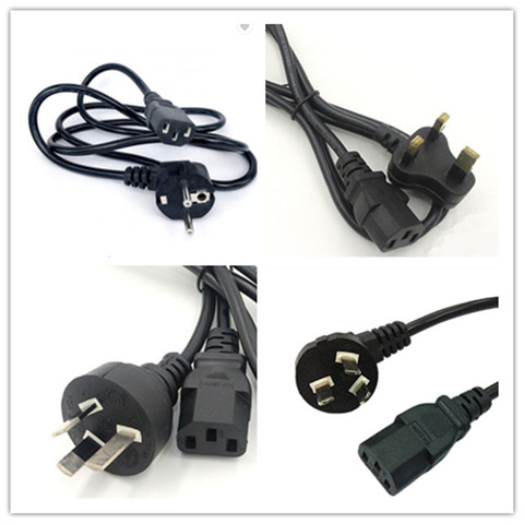 EU AU US UK Power Cable Euro European American British Australia Australian IEC C13 Power Supply Cord 1.2m 4ft For AC Adapters ► Photo 1/2