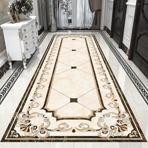 Custom Self-Adhesive Floor Mural Wallpaper 3D Stereo Luxury Marble Aisle Corridor Tiles Floor Painting PVC Waterproof 3D Sticker ► Photo 1/6