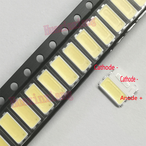 100PCS/Lot SMD LED 7030 6V Beads Cold white 1w 70LM 160mA Super bright For TV/LCD Backlihgt ► Photo 1/3