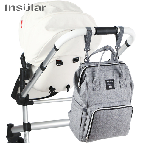 Insular Brand Nappy Backpack Bag Mummy Large Capacity Stroller Bag Mom Baby Multi-function Waterproof Outdoor Travel Diaper Bags ► Photo 1/6