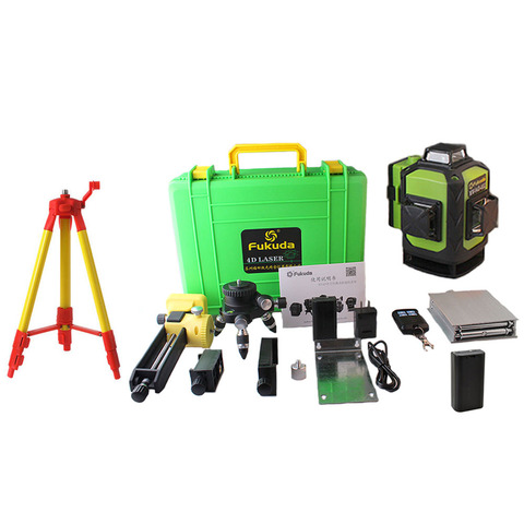 2pcs Battery Fukuda 4D 16 Green lines 532NM  4D16Lines laser level,Self-Leveling 360 Horizontal,Vertical Cross Super Powerful ► Photo 1/6