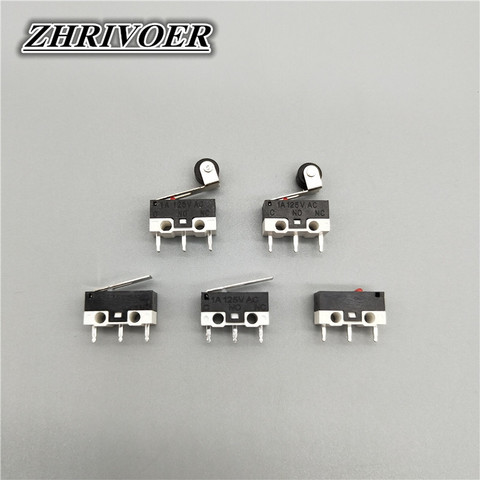 10Pcs Micro Limit Switch Push Button Switch 1A 125V AC Mouse Switch 3Pins Long Handle Roller Lever Arm SPDT 12* 6 *6mm TIAIHUA ► Photo 1/6