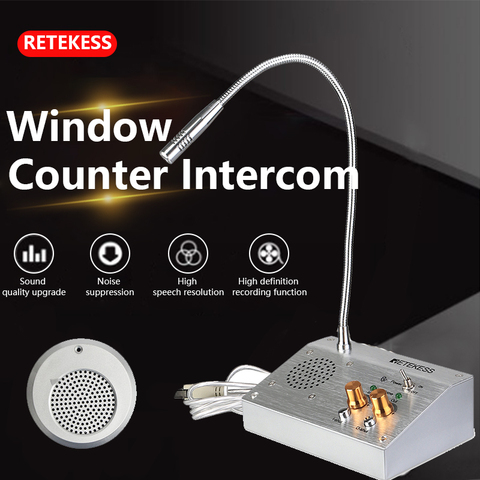 RETEKESS TW103 Dual Way Window Intercom System Bank Counter Interphone 2W For Restaurant Bank Pharmacy Dining Hall Voice System ► Photo 1/6