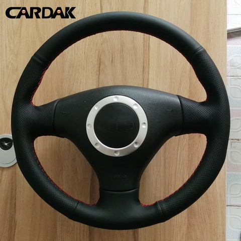 CARDAK Black Artificial Leather Car Steering Wheel Cover for Audi A4 B6 2002 A3 3-Spoke 2000-2003 Audi TT 1999-2005 ► Photo 1/6