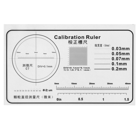 0.1mm Microscope Professional Micrometer Calibration Film Line Width Particle Diameter Measurement Soft Ruler ► Photo 1/4