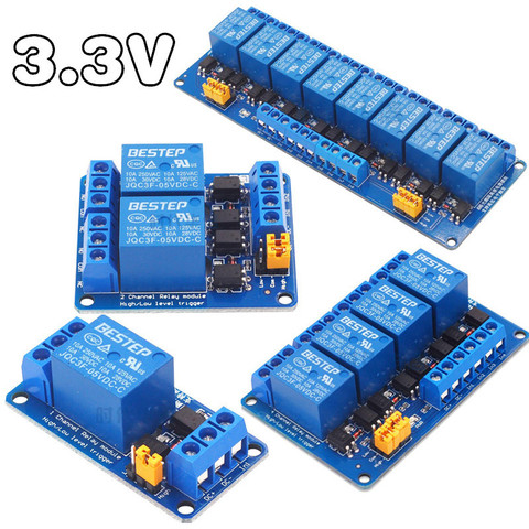 3V 3.3V 1/2/4/8 Channel Relay Module High and low Level Trigger Dual Optocoupler Isolation 3.3V Relay Module ► Photo 1/6