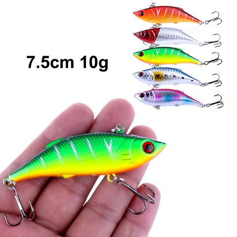 HENGJIA 1Pcs Rattlin Vib Fishing Lure Hard Bait 7.5cm 10g / 6.5cm 12.5g /6cm 16.5g Artificial Lures 6# Hooks Vibration Woofer ► Photo 1/3