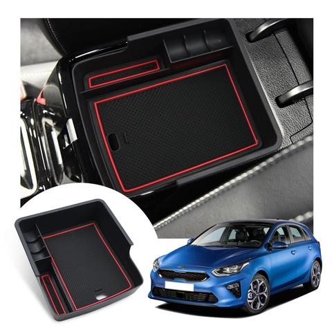 RUIYA Car Armrest Storage Box For Ceed GT 2022 Central Control Armrest Box Auto Interior Styling Accessories Red Black ► Photo 1/6