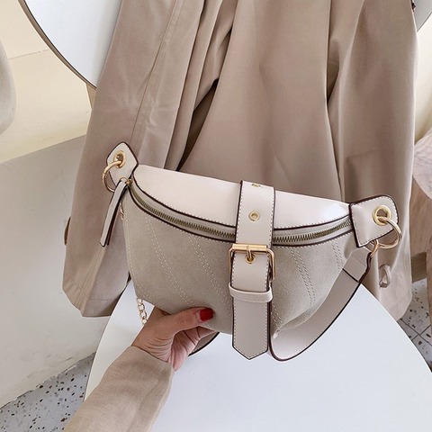 Fashion Female Belt Bag Purse Chain Lady Handbags Fanny pack PU
