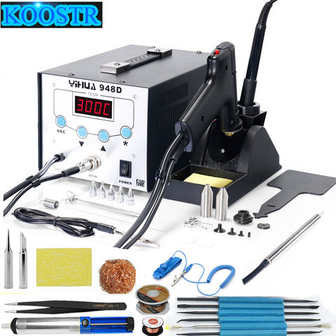 YIHUA 948D upgrade version 3 in 1 BGA Desoldering Station Electric Vacuum Desoldering Pump Solder Sucker Gun +Soldering Station ► Photo 1/6