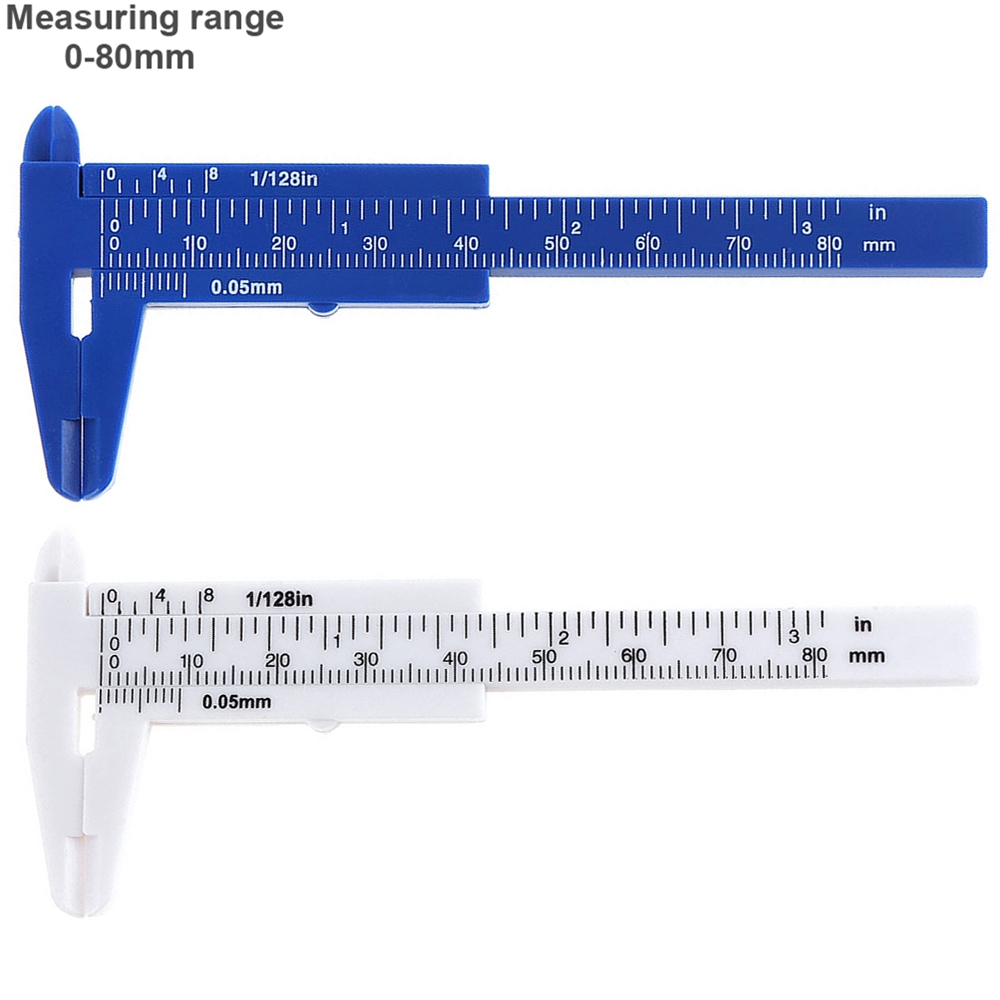 0-80mm Double Scale Blue Plastic Vernier Caliper Blue Mini Measurement Tool 