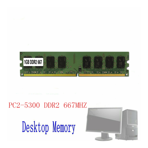 1GB DDR2 PC2-5300 DDR2 667MHZ Desktop PC Memory Module Computer Desktop DDR2 RAM ► Photo 1/6