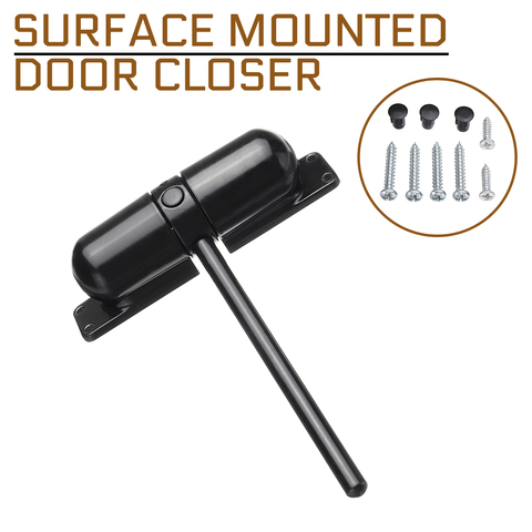 Black Door Gate Closer Surface Mounted Outdoor Spring Elastic Loaded Adjustable Door Closer ► Photo 1/6