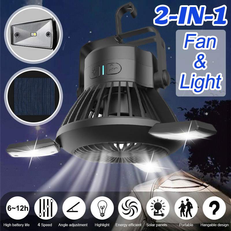 Portable Solar Fan Lamp Mosquito Repellent Lamp For Outdoor Camping Tent Folding 