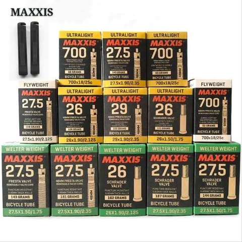 Ultralight MAXXIS bicycle inner tube mountain road bike ultra light inner tube 26 27.5 29 inch 700C AV FV 700*25C 1pc ► Photo 1/5