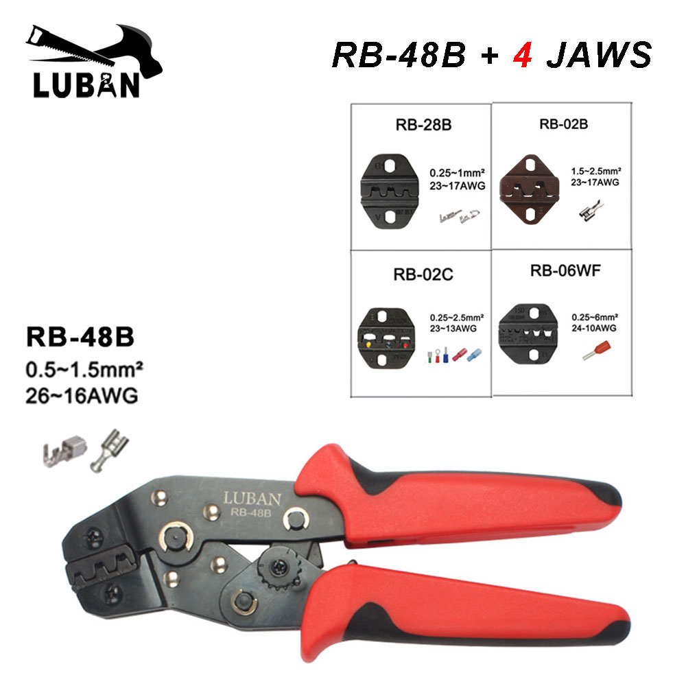 MINI EUROPEAN STYLE WIRE CRIMPERS CRIMPING PLIERS ELECTRICIAN 0.5-6MM HAND TOOL 