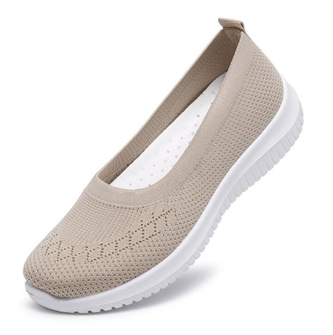 2022 Hot Sale Women's Flat Shoes Summer Mesh Breathable Casual Flats Sneakers Ladies Knitting Shallow Comfort Walking Shoes ► Photo 1/6