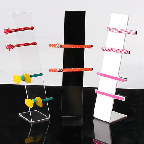 Acrylic Headwear Showing Rack Jewelry Display Stand L Shape Headwear Hair Accessories Display Holder 4x5x19cm ► Photo 1/6