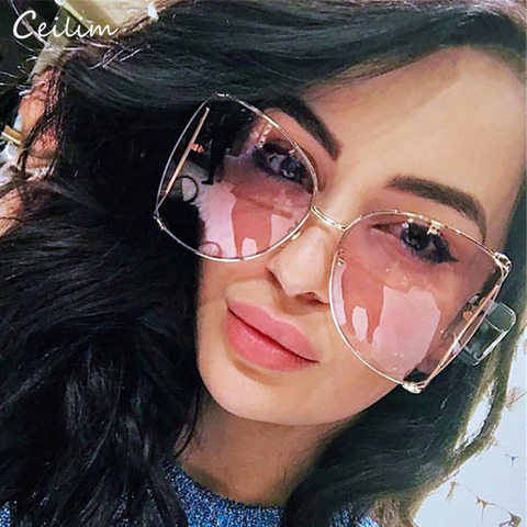 Oversized Cateye Butterfly Sunglasses Womens Mirror Lens Fashion Shades
