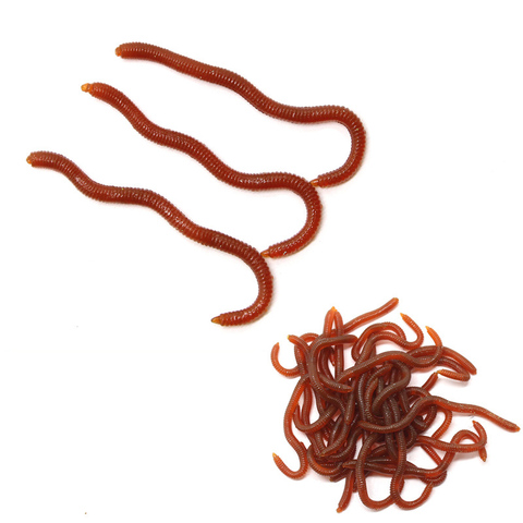 10pcs Lifelike 4 colors Earthworm bait Worms Artificial Fishing Lure 8cm Soft Baits Silicone Shrimp Flavor Additive baits Tackle ► Photo 1/6
