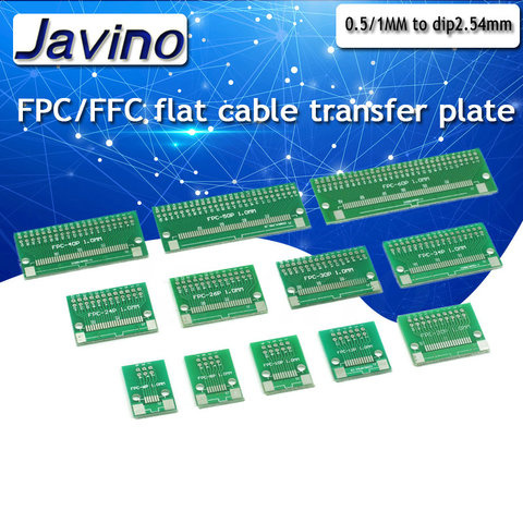 Double Side 0.5mm 1mm 6 8 10 12 20 40 50 60 Pin to DIP 2.54mm FPC/FFC SMT Adapter Socket Plate PCB Board Connector DIY KIT ► Photo 1/6