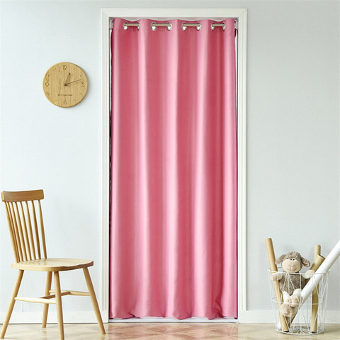 1 PCS Grommet Top Solid Color Blackout Door Curtain For Living Room Divided Doorway Curtain Thermal Modern Drapes WP0923 ► Photo 1/6