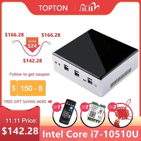 10th Gen. Intel® I7-10510U 2 LAN 3 Display Fanless Mini PC