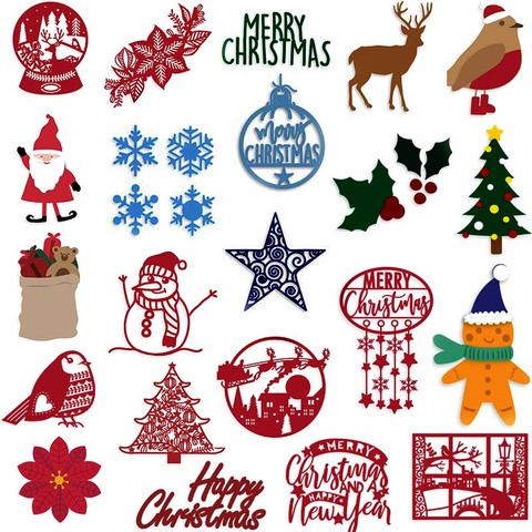 Christmas Trees Crystal Ball Snowflake Gingerbread Flowers Frames Metal Cutting Dies for DIY Scrapbooking Cards Crafts New 2022 ► Photo 1/6