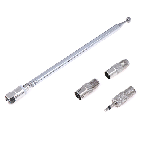 F Type Radio Telescopic Aerial Antenna 75 Ohm with TV / 3.5mm Adapter ► Photo 1/6