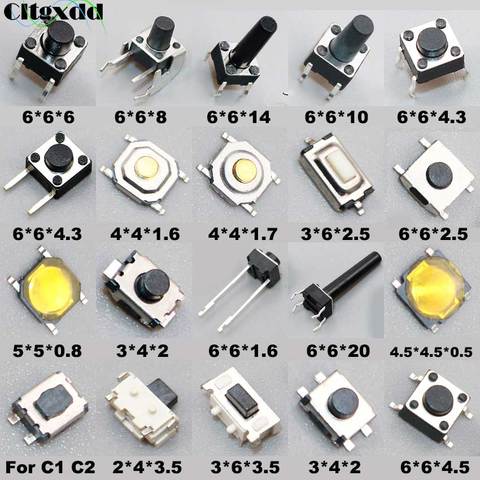 Cltgxdd 20models Micro Switch Push Button Tact Switches Reset Mini Leaf Switch SMD DIP 2*4 / 3*4 / 3*6 / 4*4 / 6*6 / 5*5 Diy Kit ► Photo 1/6