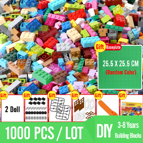 450-1000PCS Children DIY Brand City Building Block Classic Bricks Bulk Model Figures With Baseplate Educational Toys Kids Gifts ► Photo 1/6