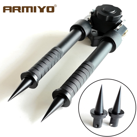 Armiyo 2pcs/lot Aluminum Alloy V8 Bipod Spikes Feet Gun Holder Adapter Quick Install Release Replacement Hunting Accessories ► Photo 1/3