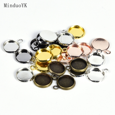 10-20Pcs Round Cabochon Setting Tray Bezels Jewelry Accessories Blank Charms Pendant Stud Earrings Base Jewelry Making Supplies ► Photo 1/6