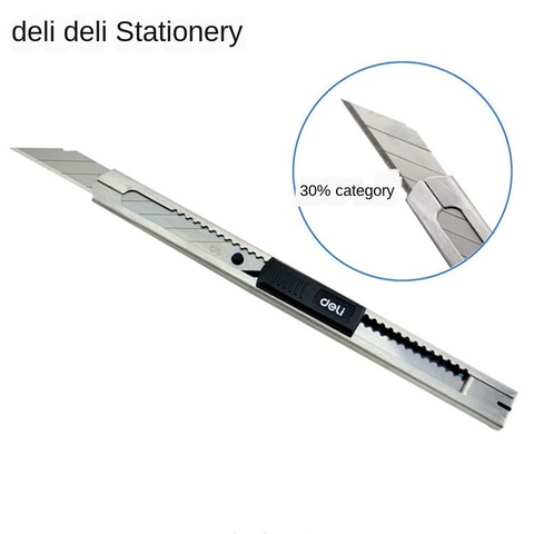 Deli art knife small metal art knife self-locking small paper cutting knife car film unpacking 30 degree tip ► Photo 1/6