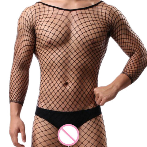 Fetish Gay Men Open Crotch See Through Costume Bodystocking Sexy Lingerie Porno Sex Transparent Sleepwear Seamless Stocking Body ► Photo 1/4