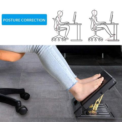 Adjustable Footrest With Removable Soft Foot Rest Pad Foldable Ottomans Angle Height Adjustable Stool For Car Travel Office ► Photo 1/6