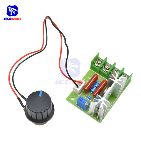 AC 220V 2000W SCR Voltage Regulator Transformer Module with Potentiometer Switch Temperature/Motor Speed Controller Light Dimmer ► Photo 1/6