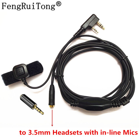 2 Pin K1 to 3.5MM Adapter with PTT-to-Talk ( with 2 Pin BaoFeng, Kenwood TYT Radios to 3.5mm Headsets with in-line Mics) ► Photo 1/6