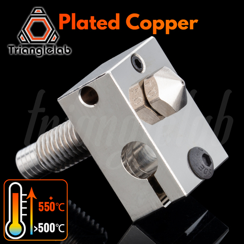 trianglelab V6 Plated Copper Kit NOZZLE + Heat BLOCK+ TC4 Titanium alloy Heat Break  for PETG carbon fiber PEI PEEK ABS NYLON ► Photo 1/5