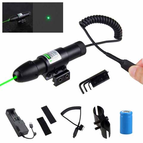 Green Laser Dot Point Sight Aim Scopes Rifle Pistol 11-12mm&17-22mm Tactical Hunting Lazer Shot Riflescope Tube Mount Tail Line ► Photo 1/6