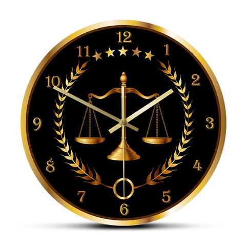 Scale Of Justice Modern Wall Clock Non Ticking Timepiece Lawyer Office Decor Law Firm Wall Art Judge Law Wall Hanging Wall Watch ► Photo 1/6