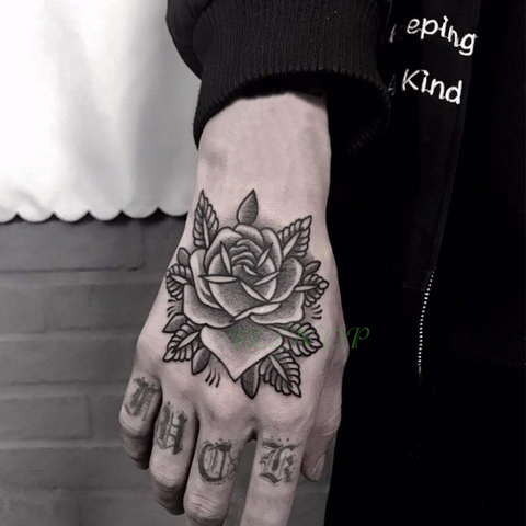 Waterproof Temporary Tattoo Sticker Rose Flower Hand Art  flash tatoo fake tattoos for women men ► Photo 1/6