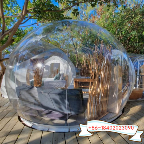 Outdoor 3m clear top resort transparent inflatable bubble camping tent with steel frame capsule tunnel for glamping ► Photo 1/6