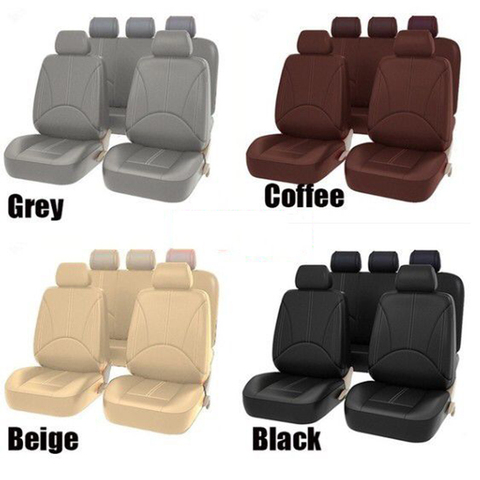 Universal Car Seat Cover Protector PU Leather Front & Rear Seat Back Cushion Pad Mat Backrest for Auto Interior Truck SUV Sedan ► Photo 1/6