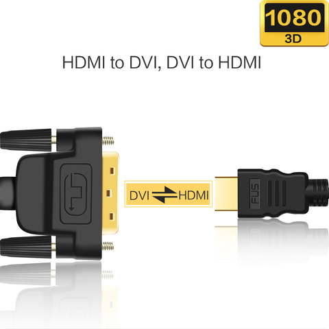 HDMI to DVI Cable DVI-D 24+1 pin adapter Male to Male Gold plated 3D 1080P for Monitor HDTV Projector PS4 2m 3m 5m DVI to HDMI ► Photo 1/6