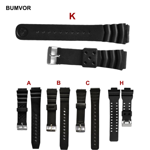 1Pcs PU Rubber Strap 16mm 18mm 20mm 22mm  Silicone Watchband for Casio G Shock Electronic Watch Strap Sport Waterproof Wristband ► Photo 1/6