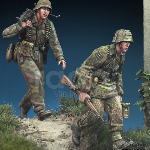 1/35 Resin Model figure GK Soldier MG 42 Trupp Normandy 1944 Soldier in battle Military theme WWII Unassembled and unpainted kit ► Photo 1/2