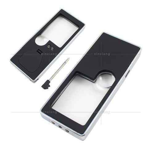 Handheld Illuminated Magnifier 10X 3X Portable 4 LED Magnifier Lamp Black Magnifying Glass With LED Light Jewelry Loupe Reading ► Photo 1/6