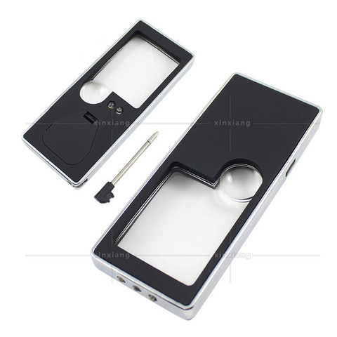 Handheld Illuminated Magnifier 10X 3X Portable 4 LED Magnifier Lamp Black Magnifying Glass With LED Light Jewelry Loupe Reading ► Photo 1/6