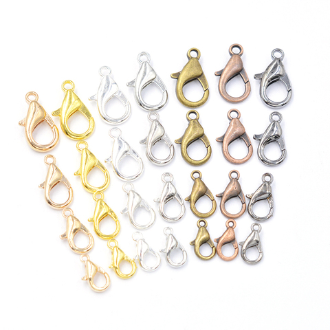 50pcs Mixed 7 Color 10/12/14/16mm Metal Lobster Clasp Hooks End Connectors For Jewelry Making Findings Necklace Bracelet DIY ► Photo 1/6